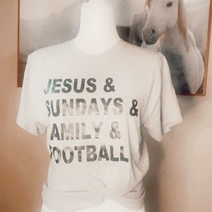 jesus/sunday’s/family/football graphic tee